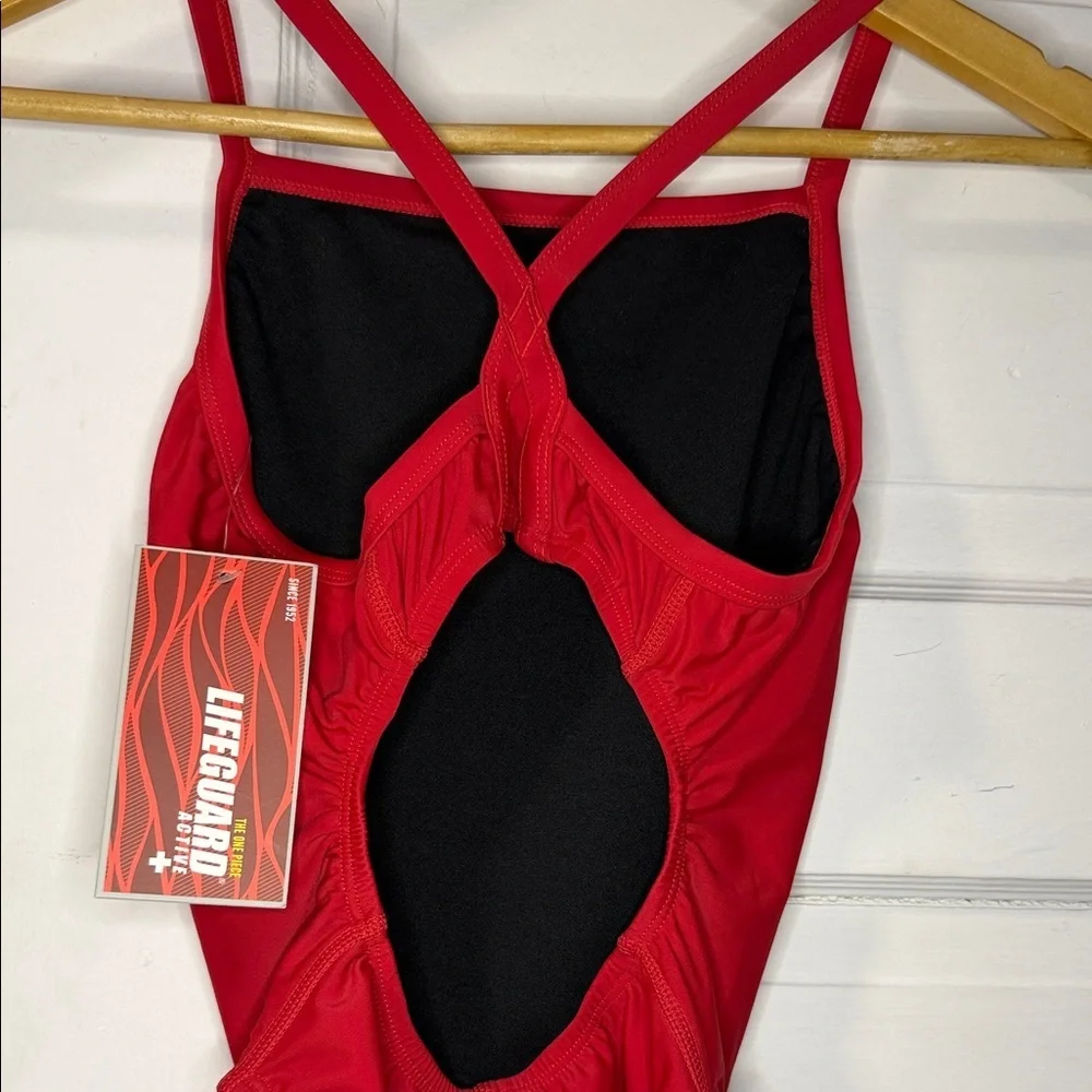 NWT One Piece Official LIFEGUARD® Red Racerback Swimsuit Size 30 / XS -Small NWT - Picture 3 of 11